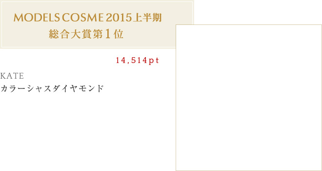 MODELS COSME 2015上半期 総合大賞第1位